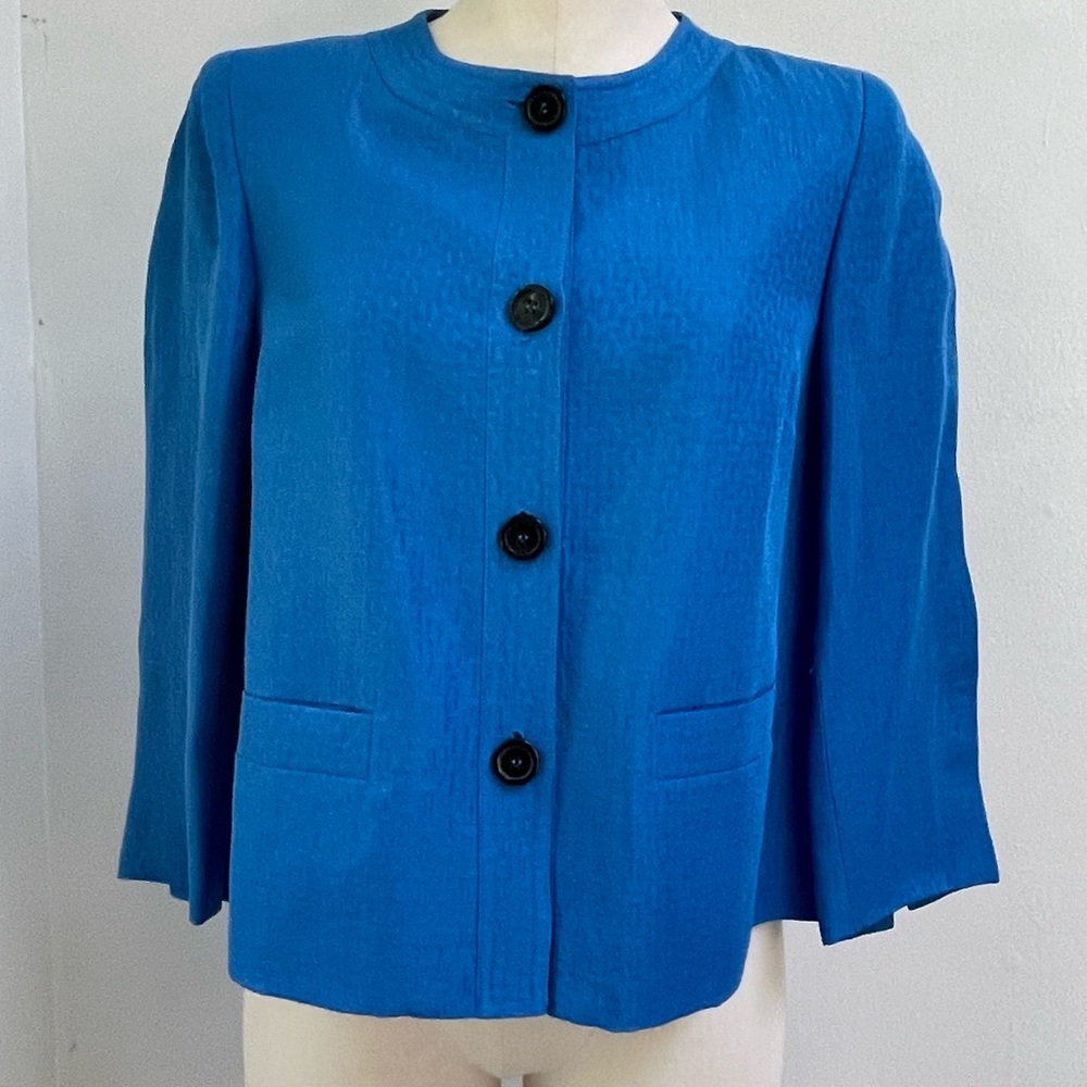 Jones New York Blue Boxy Blazer- Petite 8- Like New!
